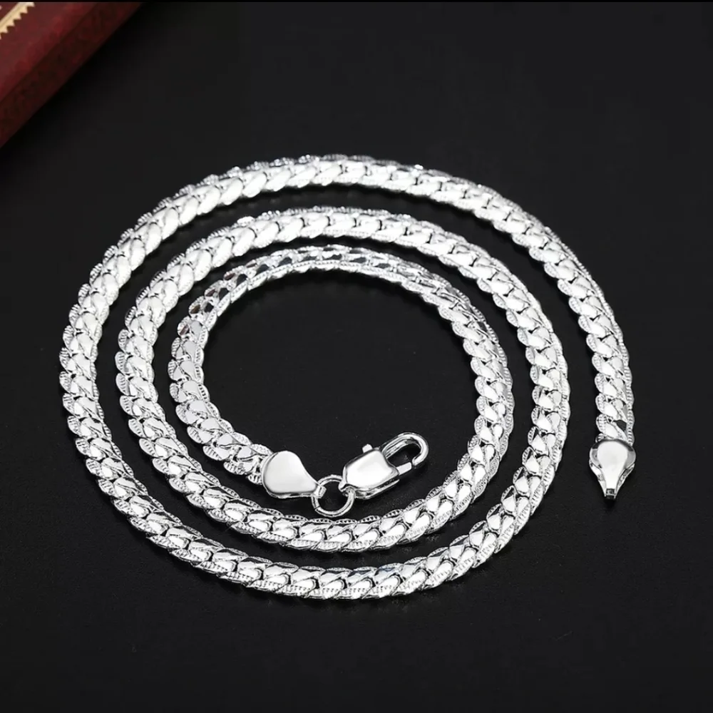 Sterling Silver 925 Stamped Braided Snake Chain 20